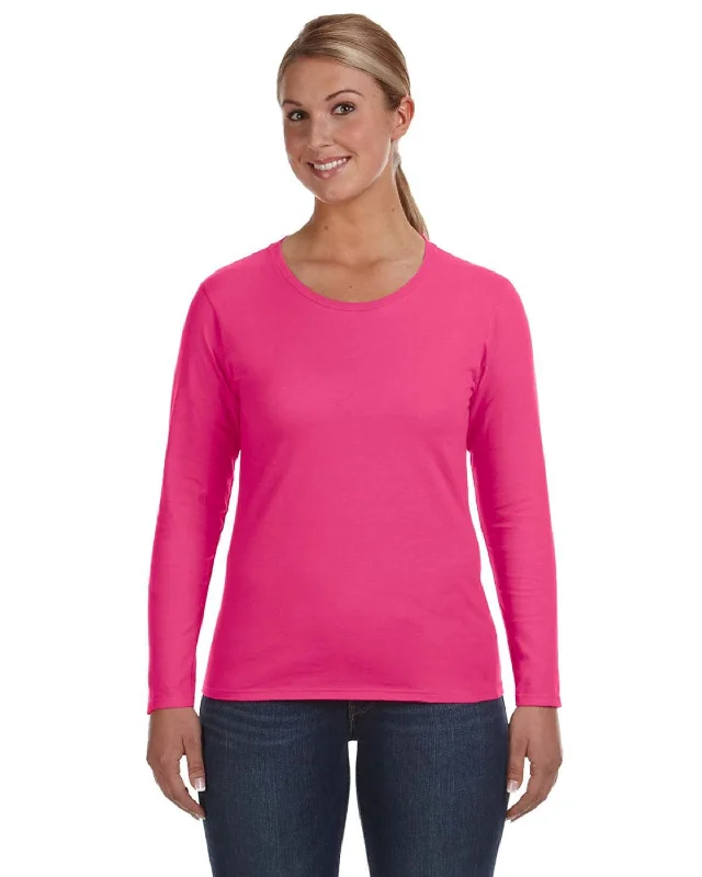 Anvil Ladies Lightweight Long Sleeve T-Shirt | Hot Pink