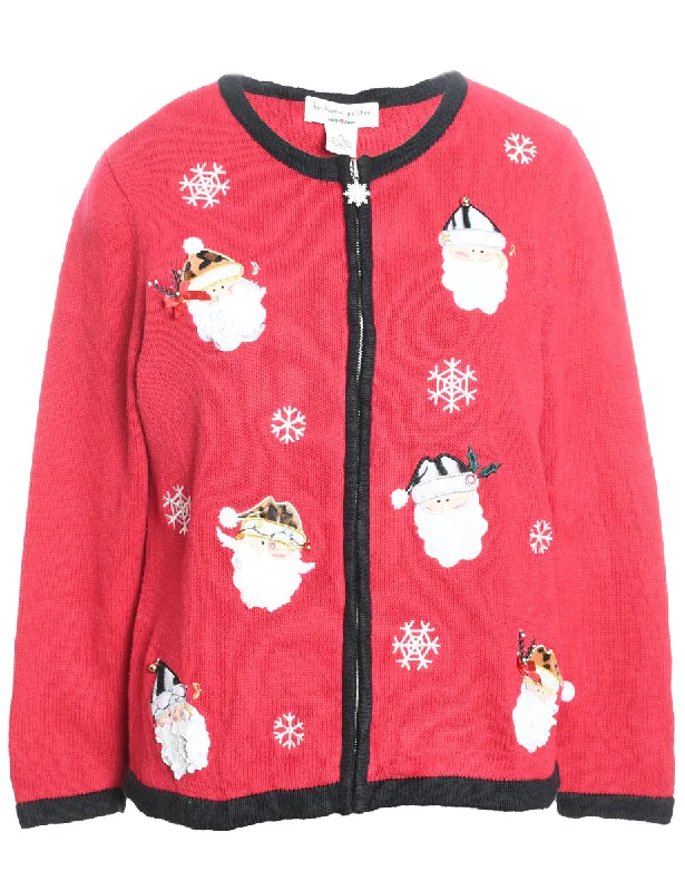 Santa Claus Christmas Cardigan - L