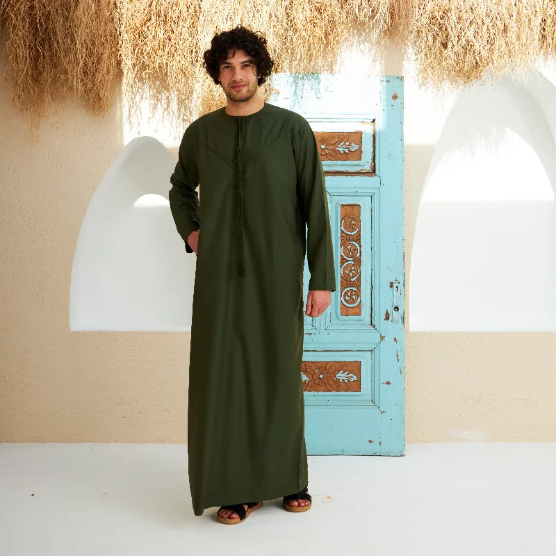 Khaki Green Emirati Kandora - Men