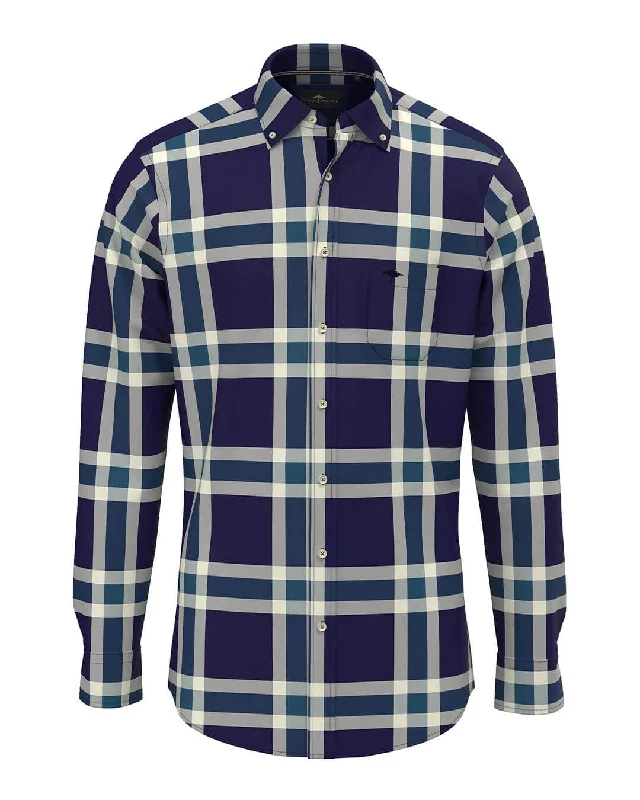 Fynch-Hatton Big Check Navy Shirt