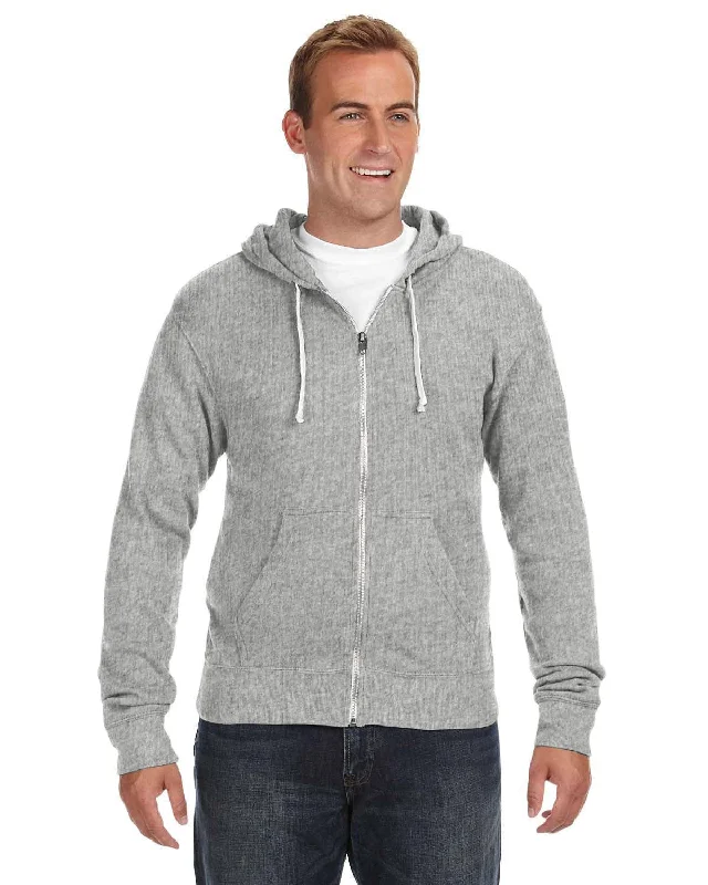 J America Triblend Full-Zip Fleece Hoodie | Grey Triblend