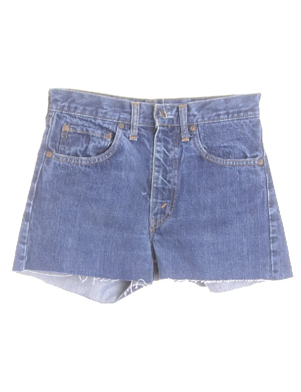 Reworked Molly Frayed Denim Shorts - W27