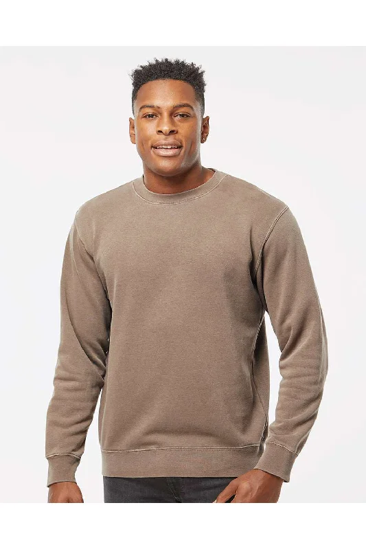 Independent Trading Co. Mens Pigment Dyed Crewneck Sweatshirt - Clay Brown