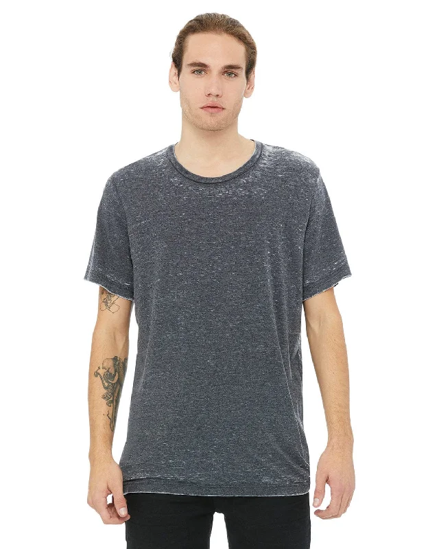 Bella+Canvas Mens Poly-Cotton Short Sleeve T-Shirt | Grey Acid Wash