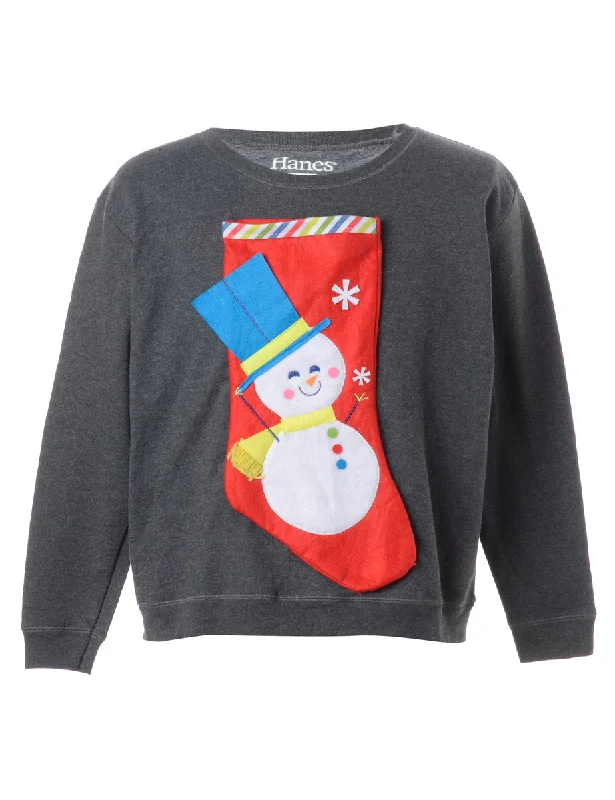 Reworked Novelty Christmas Sweatshirt - XL