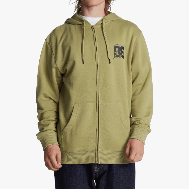 Dc Mens All Trades Zip Up Hoody Sage