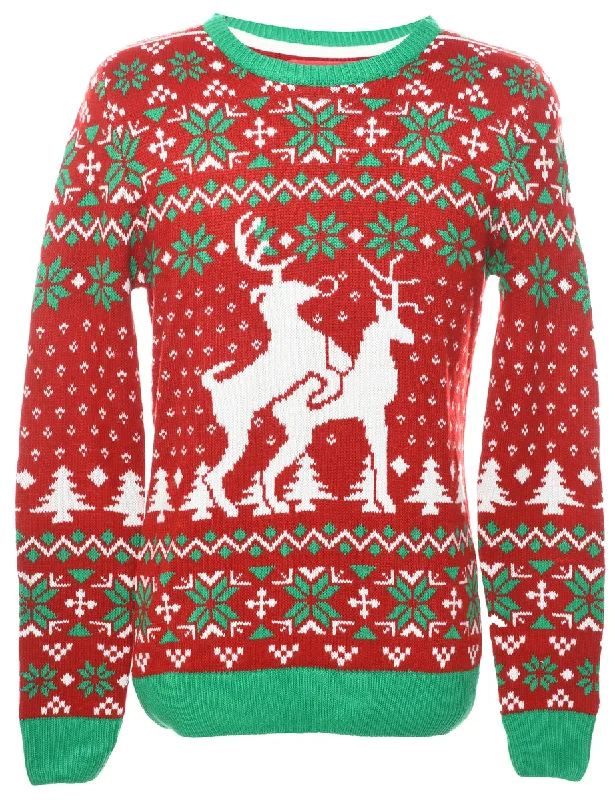 Reindeer Christmas Jumper - M