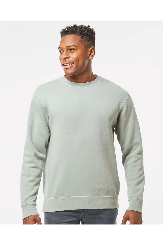 Independent Trading Co. Mens Pigment Dyed Crewneck Sweatshirt - Sage Green