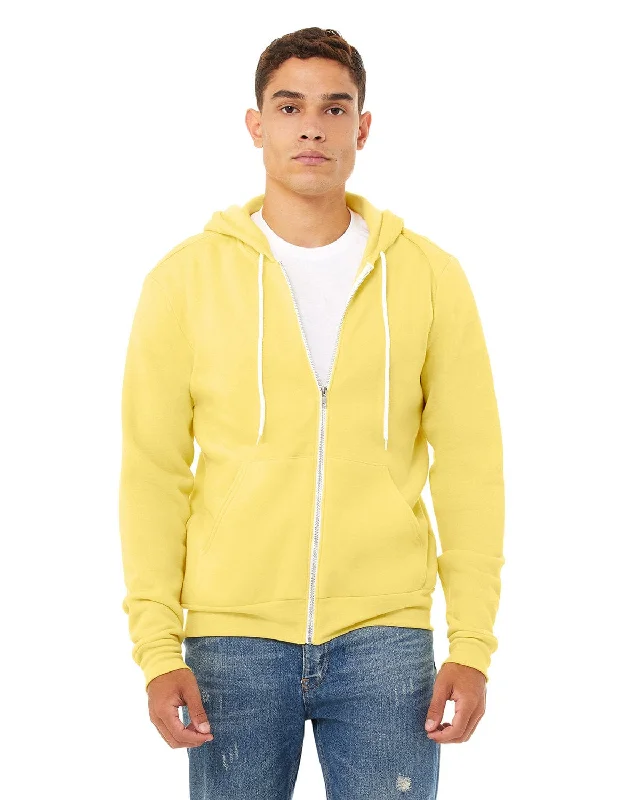 Bella+Canvas Unisex Poly-Cotton Fleece Full-Zip Hoodie | Yellow