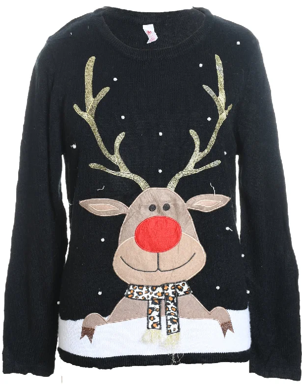 Reindeer Christmas Jumper - L