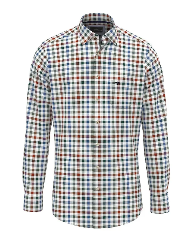 Fynch-Hatton Classic Combi Check Rust Shirt