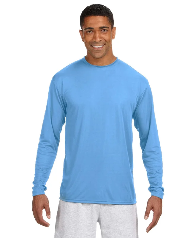 A4 Men's Cooling Performance Long Sleeve T-Shirt | Light Blue