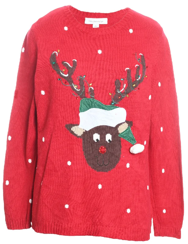 Reindeer Christmas Jumper - L