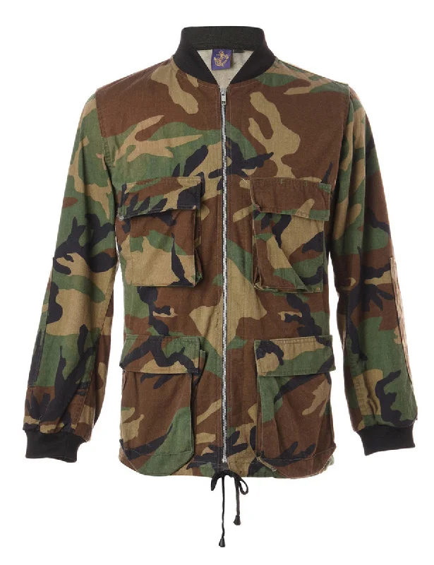 Reworked Workwear Jackson Camo Bomber Jacket - XS