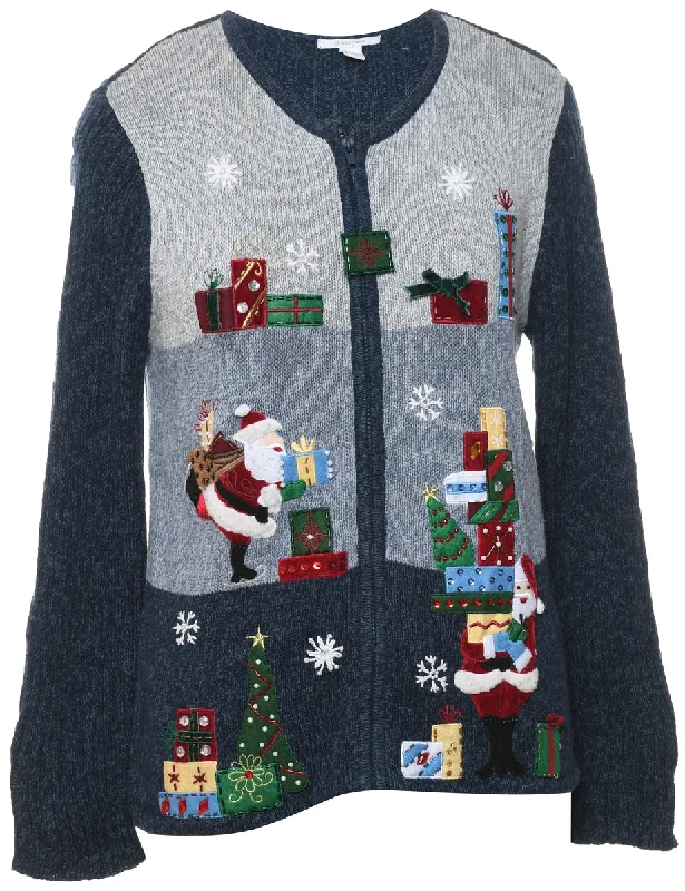 Santa Claus Christmas Cardigan - L