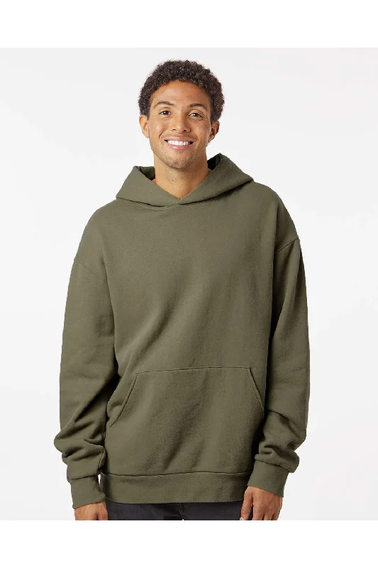 Exclusive Offer Independent Trading Co. Mens Avenue Hooded Sweatshirt Hoodie w/ Pouch Pocket - Olive Green Exclusive Offer Independent Trading Co. Mens Avenue Hooded Sweatshirt Hoodie w/ Pouch Pocket - Olive Green
