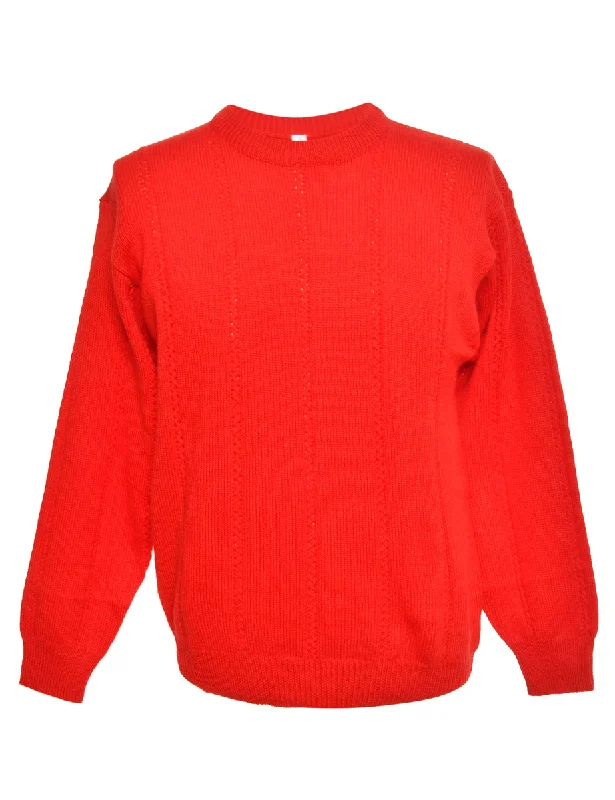 Red Long Sleeved Jumper - M