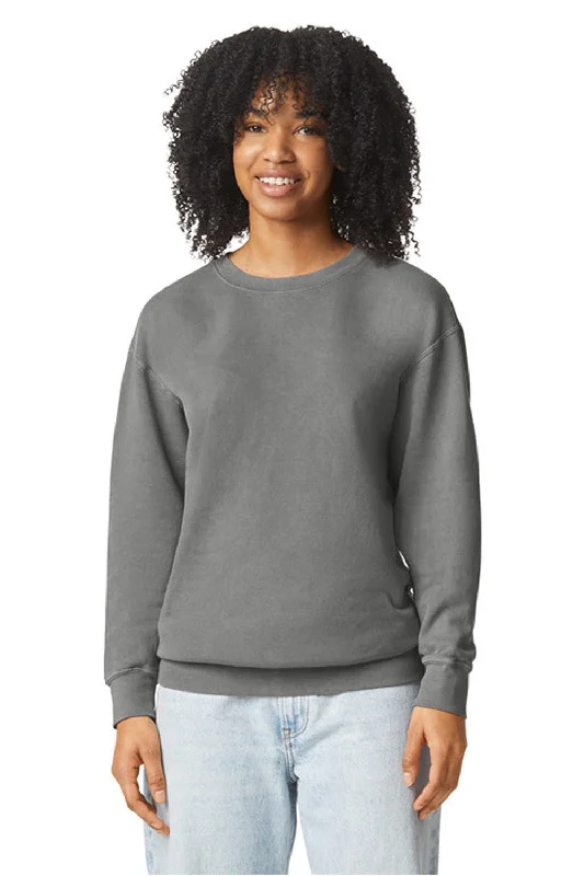 Top Pick Comfort Colors Mens Garment Dyed Fleece Crewneck Sweatshirt - Grey