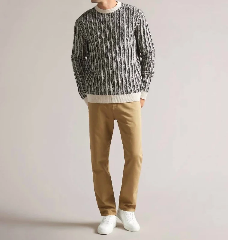 Men's Buzzad Textured Pullover Sweater In Black White