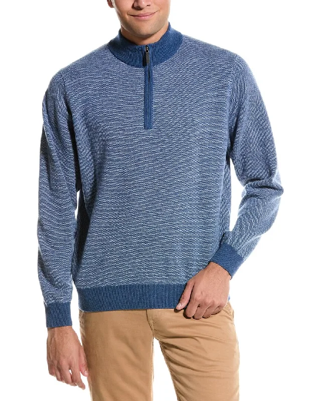 Douglas Anthony Birdseye Wool 1/4-Zip Sweater