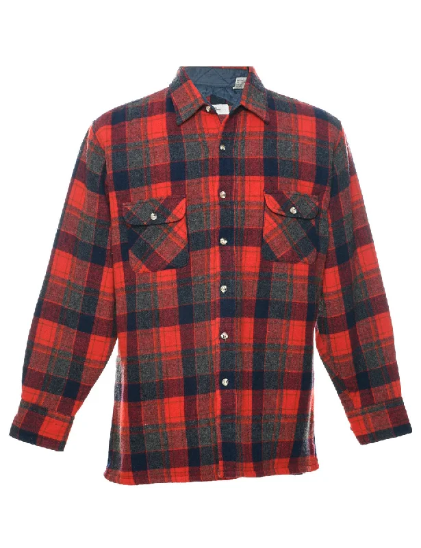 Red Plaid Shirt - M