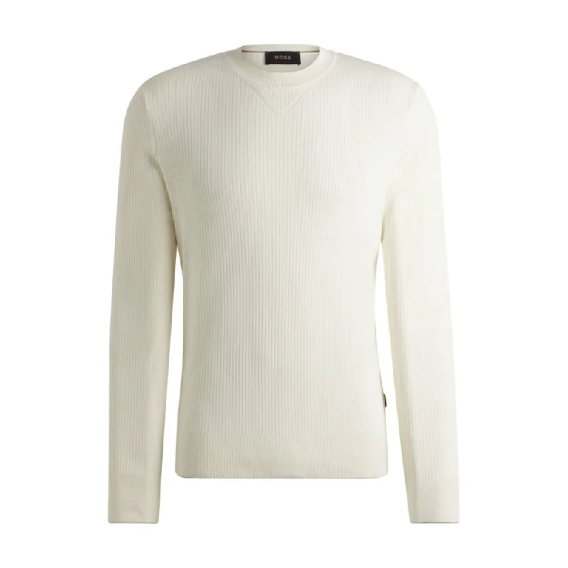 Regular-fit sweater in silk and cotton