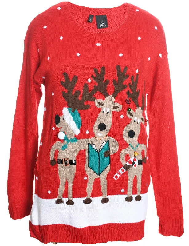 Reindeer Christmas Jumper - L