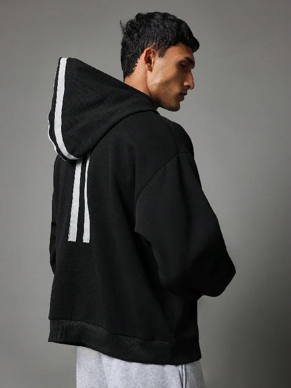 Regular Fit Overhead Hoodie With Stripes