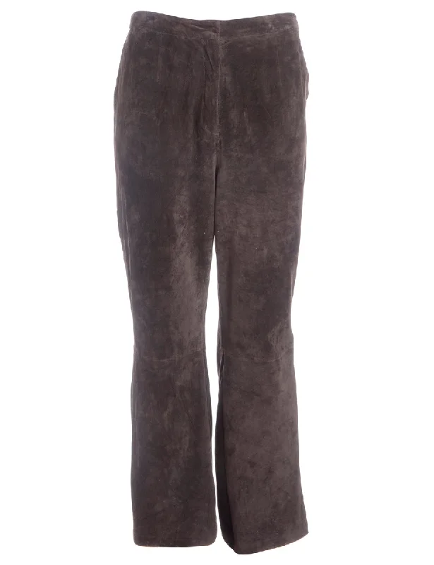 Reworked Suede Cali Bootcut Trousers - W34