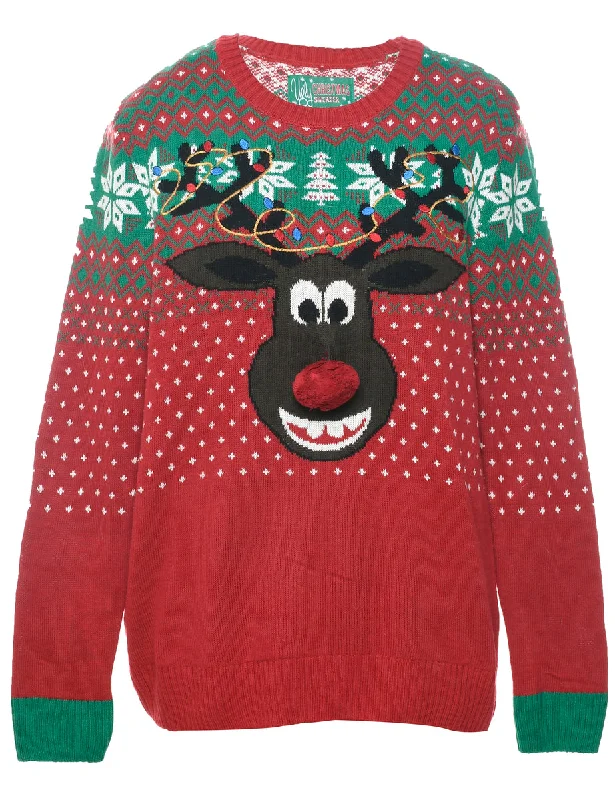 Reindeer Christmas Jumper - L