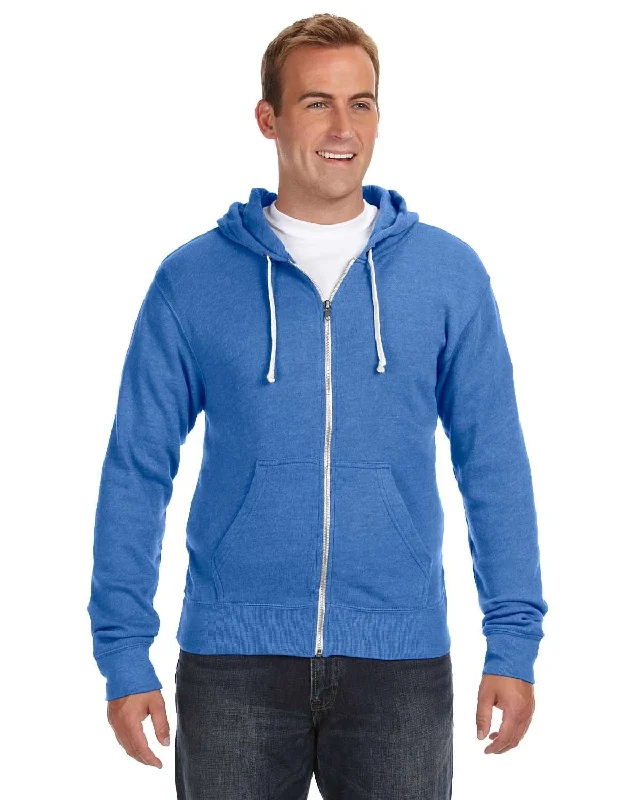 J America Triblend Full-Zip Fleece Hoodie | Royal Triblend