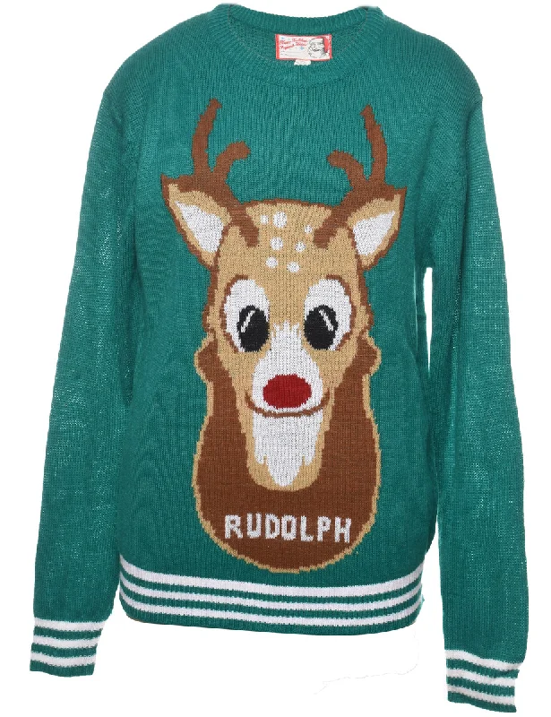 Reindeer Christmas Jumper - M