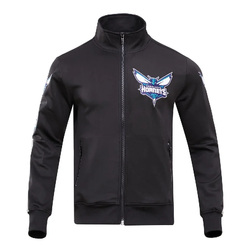 NBA CHARLOTTE HORNETS CLASSIC MEN'S TRACK JACKET (BLACK)