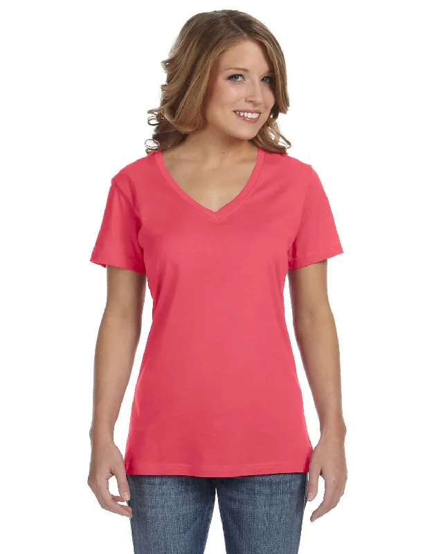 Anvil Ladies Featherweight V-Neck T-Shirt | Coral