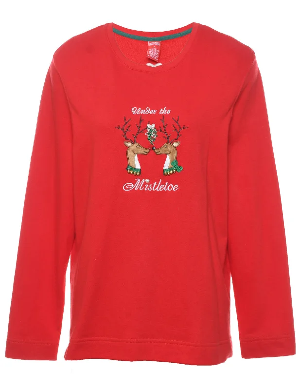 Reindeer Christmas Sweatshirt - L