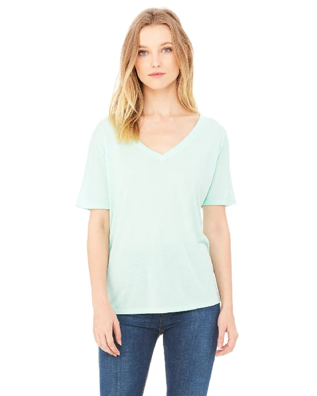 Bella+Canvas Ladies Flowy Simple V-Neck T-Shirt | Mint