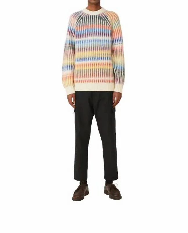 Viggo Raglan Crew Sweater In Bright Multi