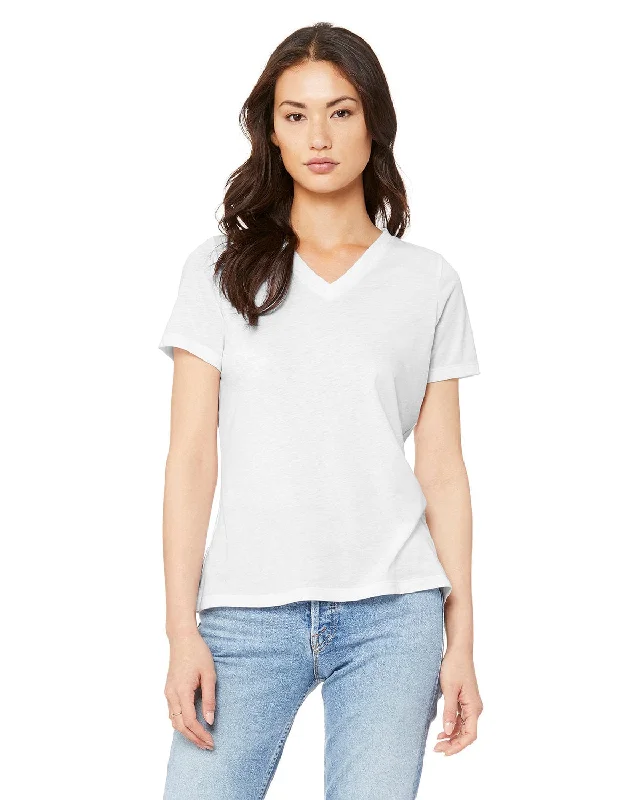 Bella+Canvas Ladies Missy V-Neck T-Shirt | Solid Wht Trblnd