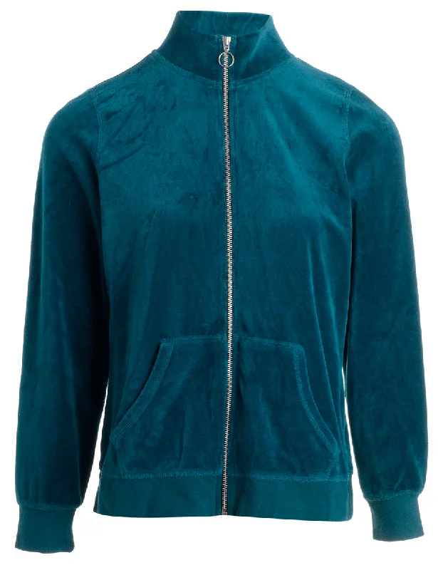 Weekend Savings Sensation Reworked High Neck Velour Track Jacket - S
