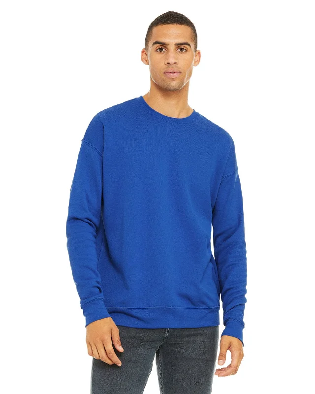 Bella+Canvas Unisex Drop Shoulder Fleece Crewneck Sweatshirt | True Royal