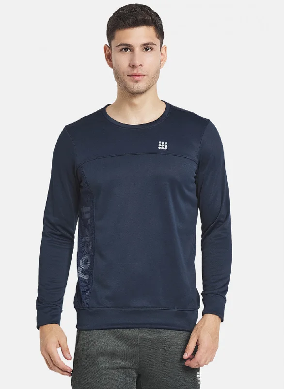 Best Seller Men Navy Blue Printed Sweatshirt