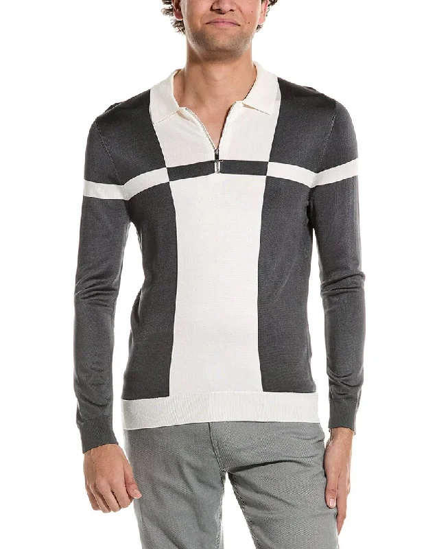 Reiss Langland Slim Fit Colorblocked 1/2-Zip Neck Sweater