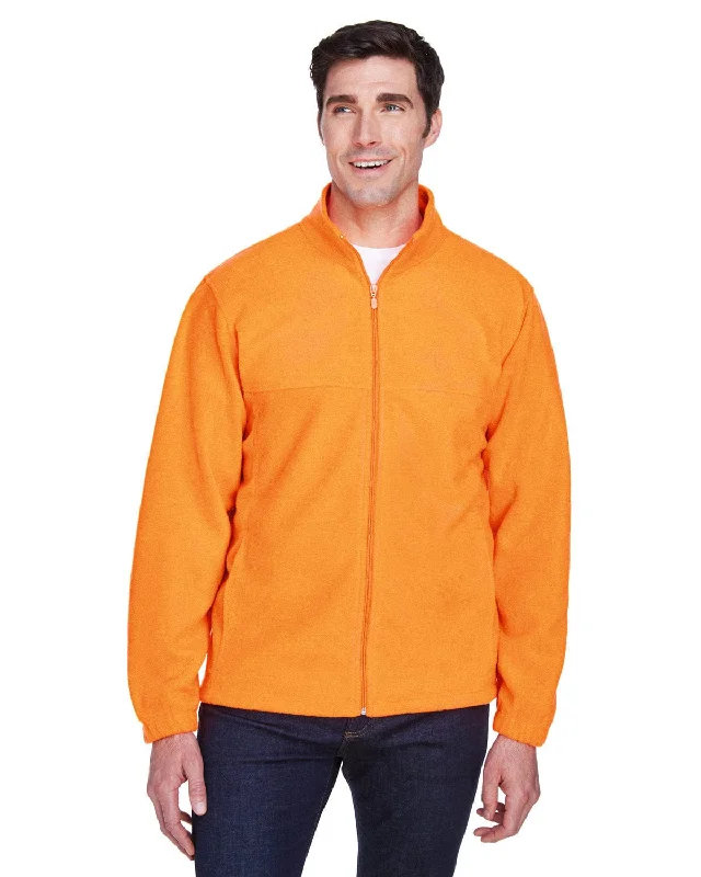 Harriton Mens Full-Zip Fleece | Safety Orange