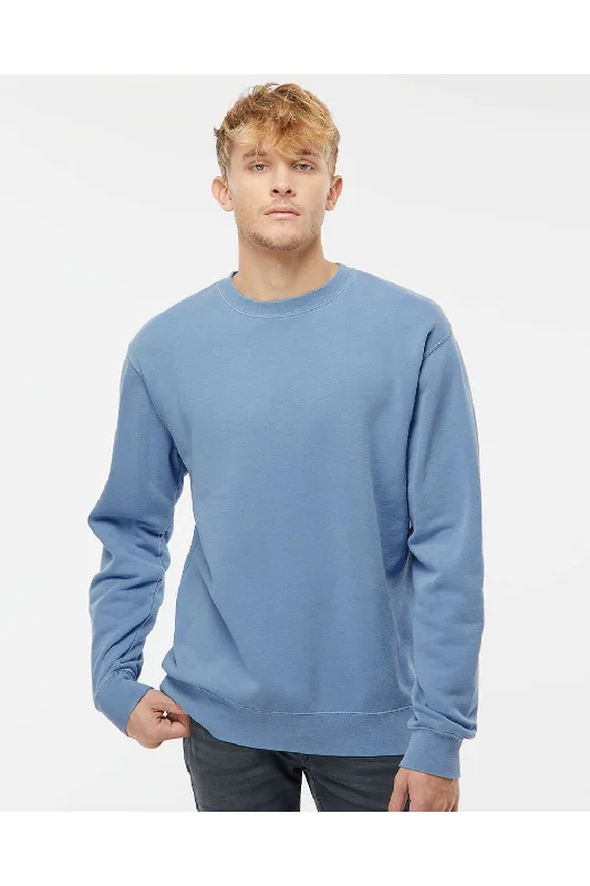 Independent Trading Co. Mens Pigment Dyed Crewneck Sweatshirt - Light Blue