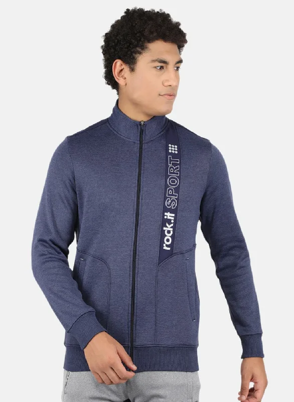 Weekend Deals That Wow Men Blue Printed Sweatshirt