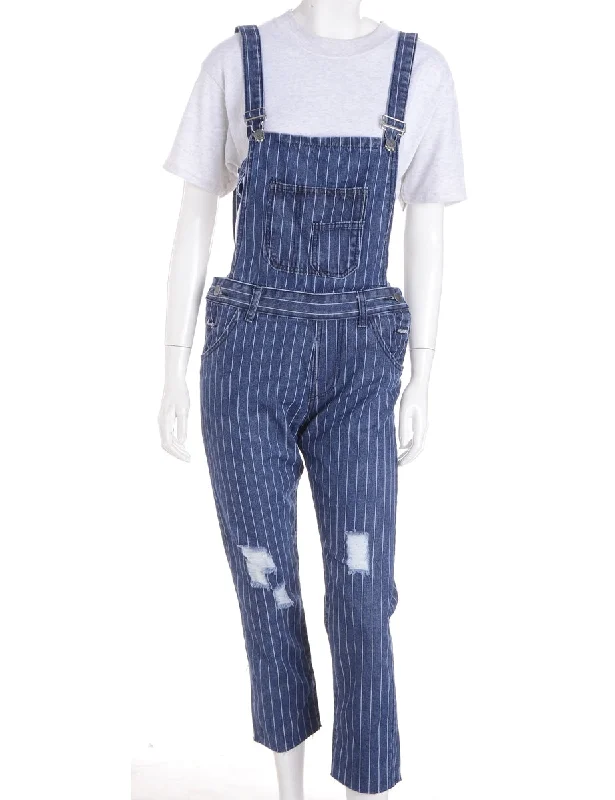 Reworked Pinafore Cropped Dungarees