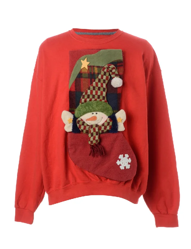 Reworked Novelty Christmas Sweatshirt - XL