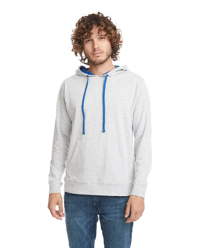 Next Level Unisex French Terry Pullover Hoodie | Hthr Grey/ Royal