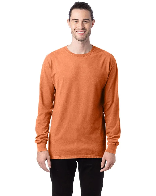 ComfortWash by Hanes Unisex 100% Ringspun Cotton Long Sleeve T-Shirt | Horizon Orange