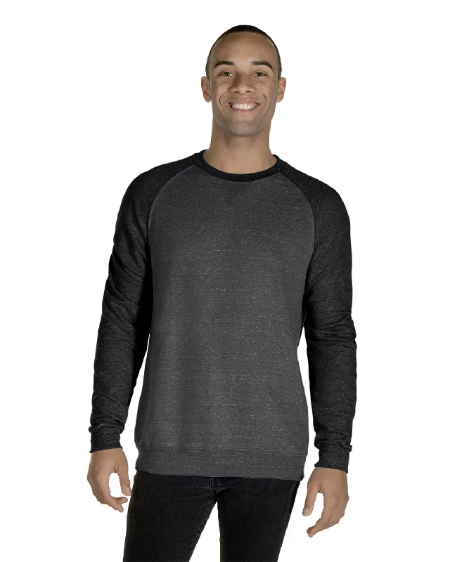 Jerzees Snow Heather French Terry Crewneck Sweatshirt | Char Hth/ Bl Ink